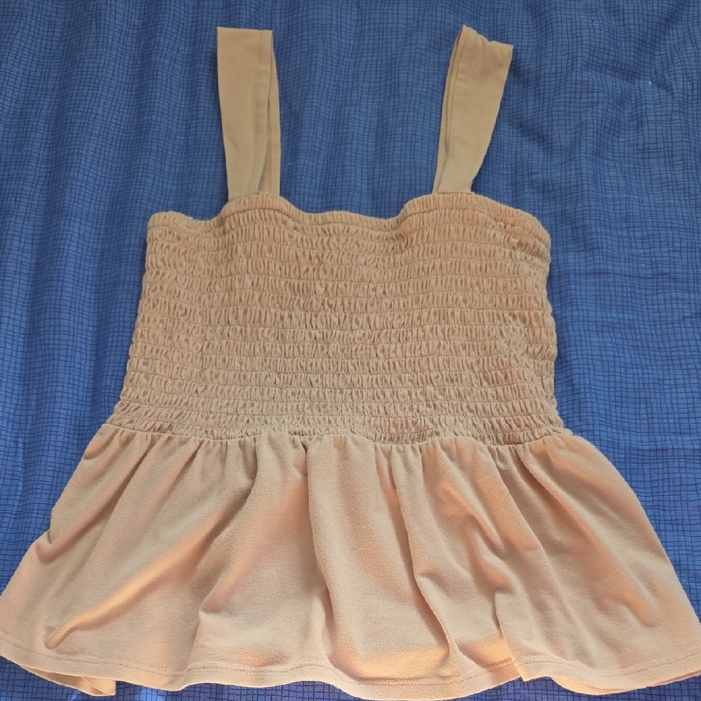 Express Tan Smocked Camisole